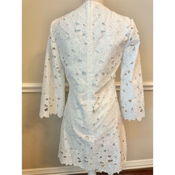 Cara Cara annabelle dress scalloped floral eyelet white size small NWT - Picture 9 of 11